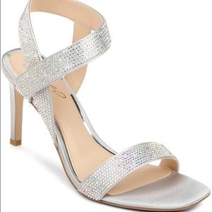 Badgley Mischka silver heels